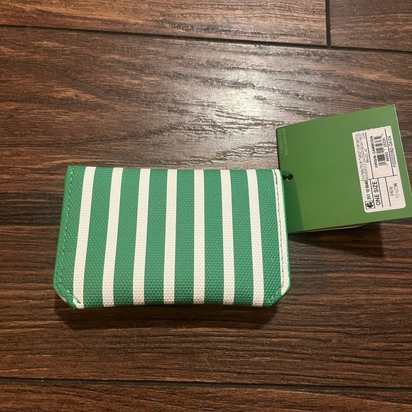 Kate Spade Green and White Striped Wallet - Picture 2 of 3